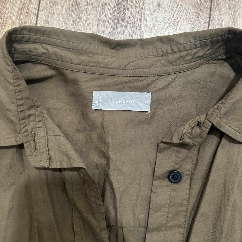 Everlane Olive Green Button-Up Shirt